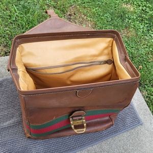 Large Vintage Authentic Classic Original Gucci Doctor Travel Leather Bag